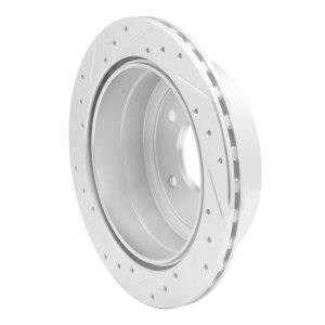 Pontiac GTO Brake Rotor (1) - Rear Right - R1 Concepts - Drilled & Slotted - Silver - `05-`06